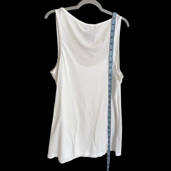 Johnny Was size Medium White Scoop Neck Knit Tank Top Cotton Modal Layering - Picture 2 of 5
